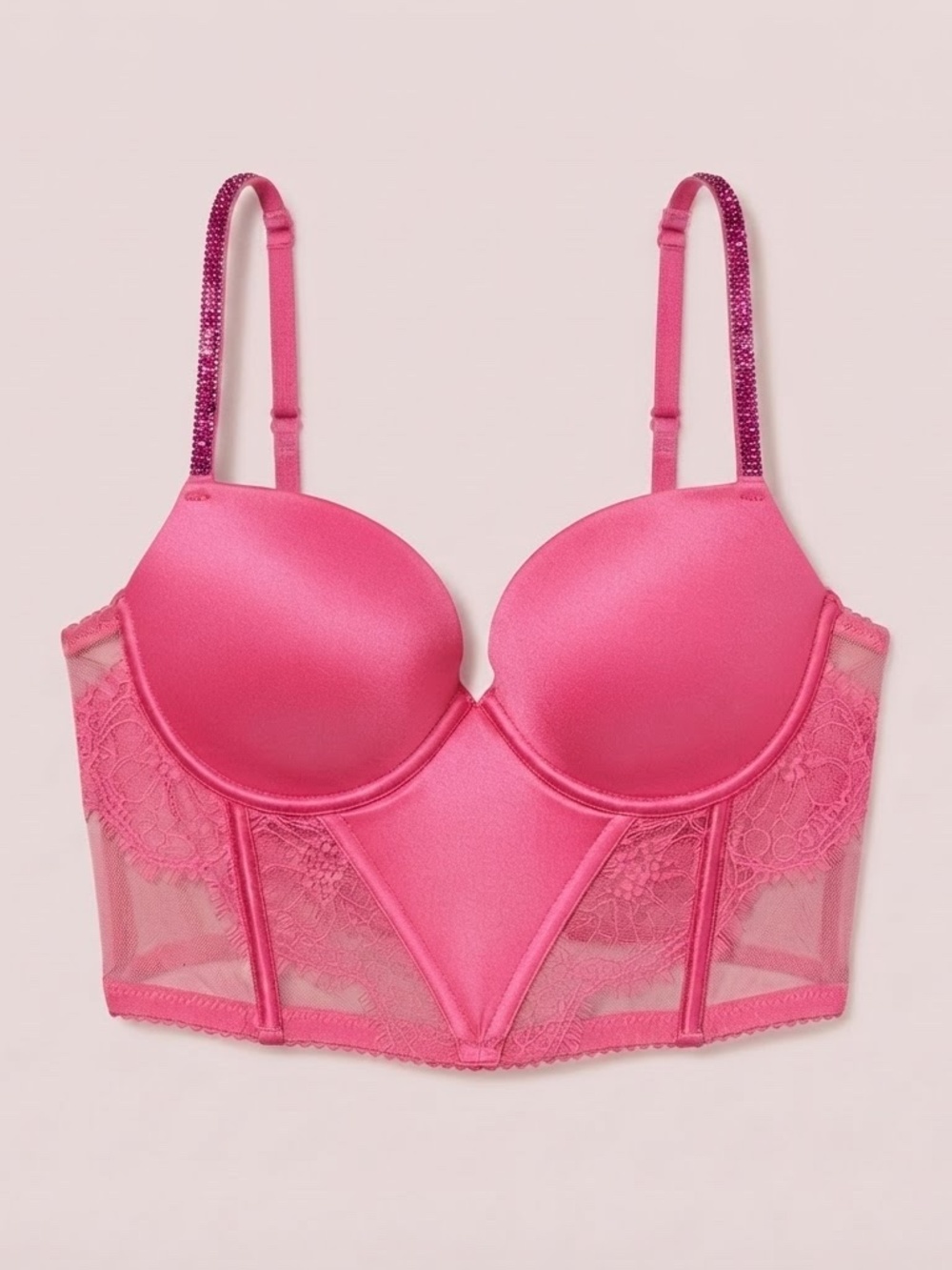 NWT Victoria's Secret Hot Pink Lace Corset